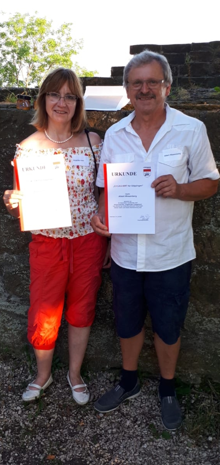 Albert und Angelika bei der Auszeichnung 2019